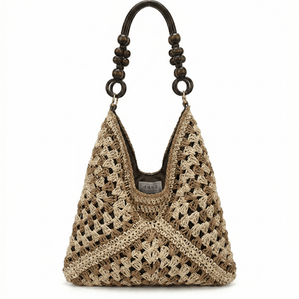 Woven Straw Tote Bag — Foldable Beach Essential - RAYZORA