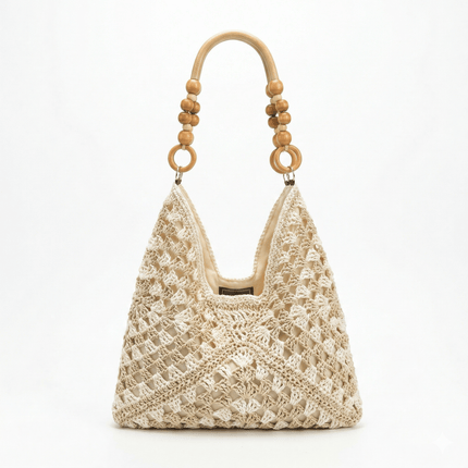 Woven Straw Tote Bag — Foldable Beach Essential - RAYZORA