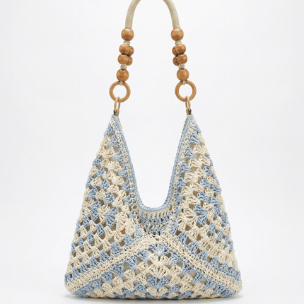 Woven Straw Tote Bag — Foldable Beach Essential - RAYZORA