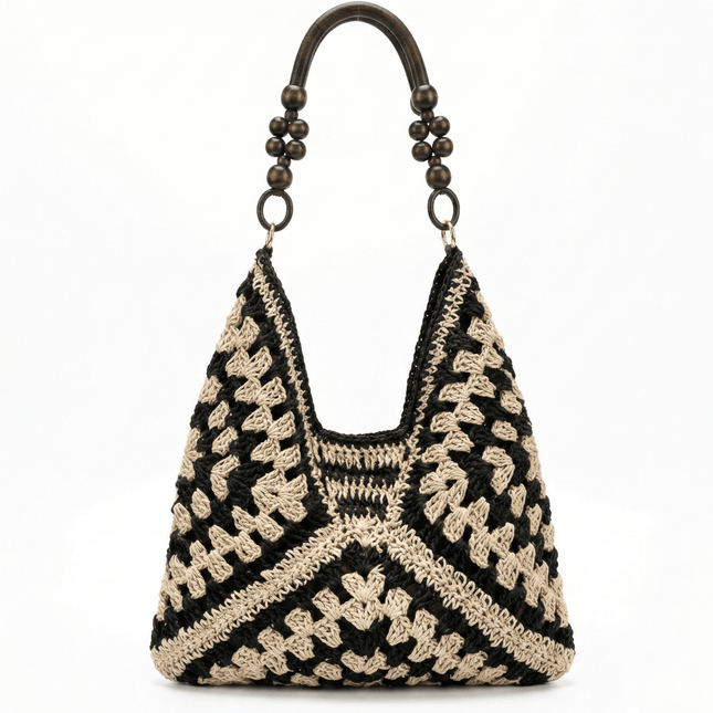 Woven Straw Tote Bag — Foldable Beach Essential - Shopper Bags | RAYZORA