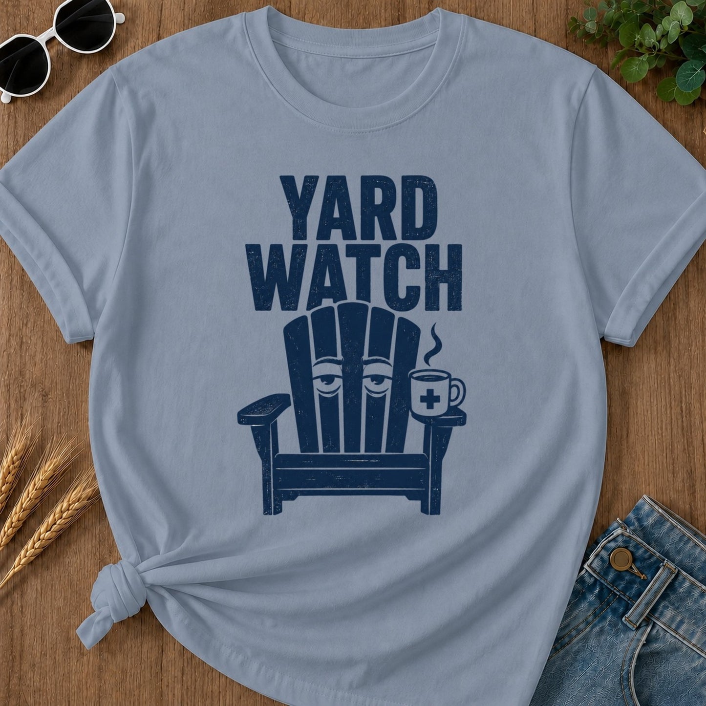 Yard Watch T-shirt - Blue Jean Mockup