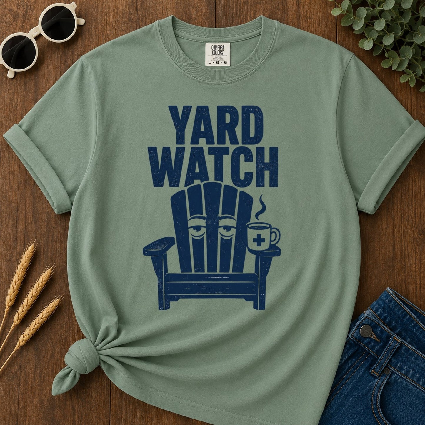 Yard Watch T-shirt - Light Green Mockup