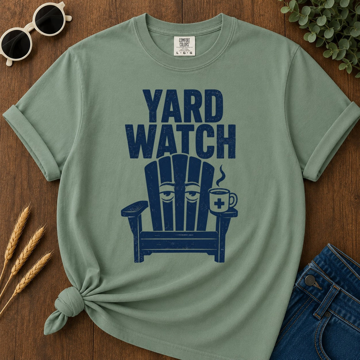 Yard Watch T-shirt - Light Green Mockup