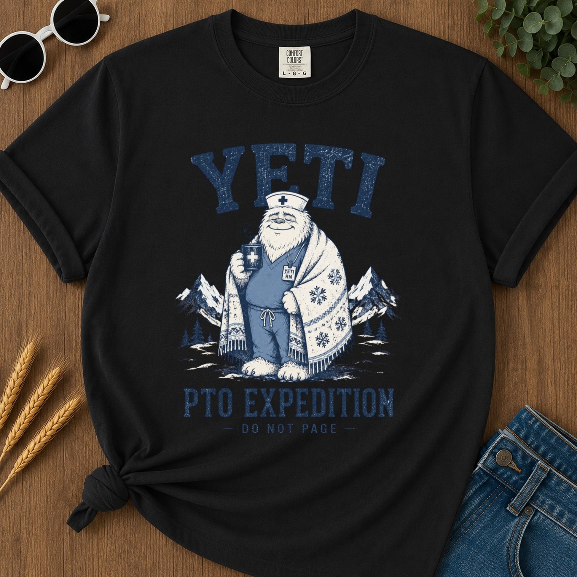 Yeti Pto Expedition T-shirt - Black Mockup