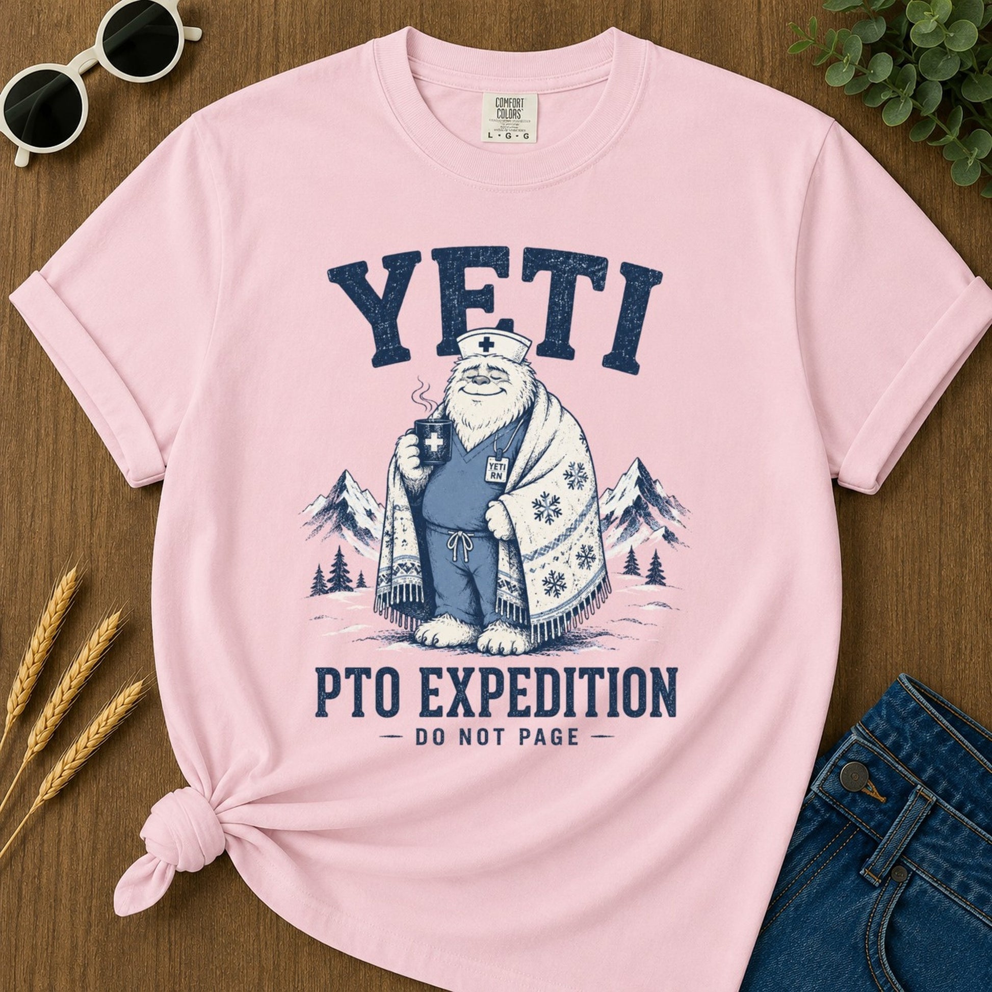 Yeti Pto Expedition T-shirt - Blossom Mockup