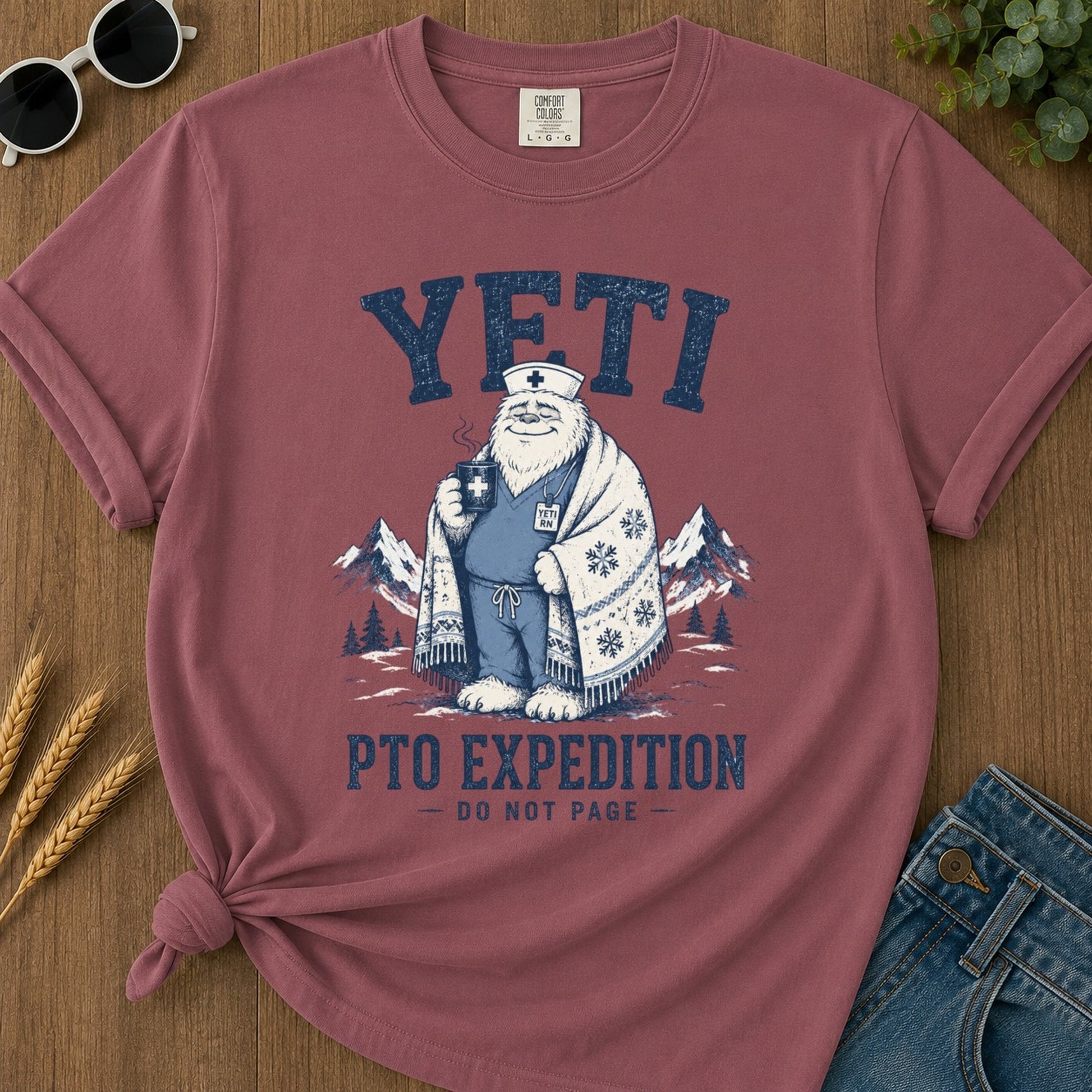 Yeti Pto Expedition T-shirt - Brick Mockup