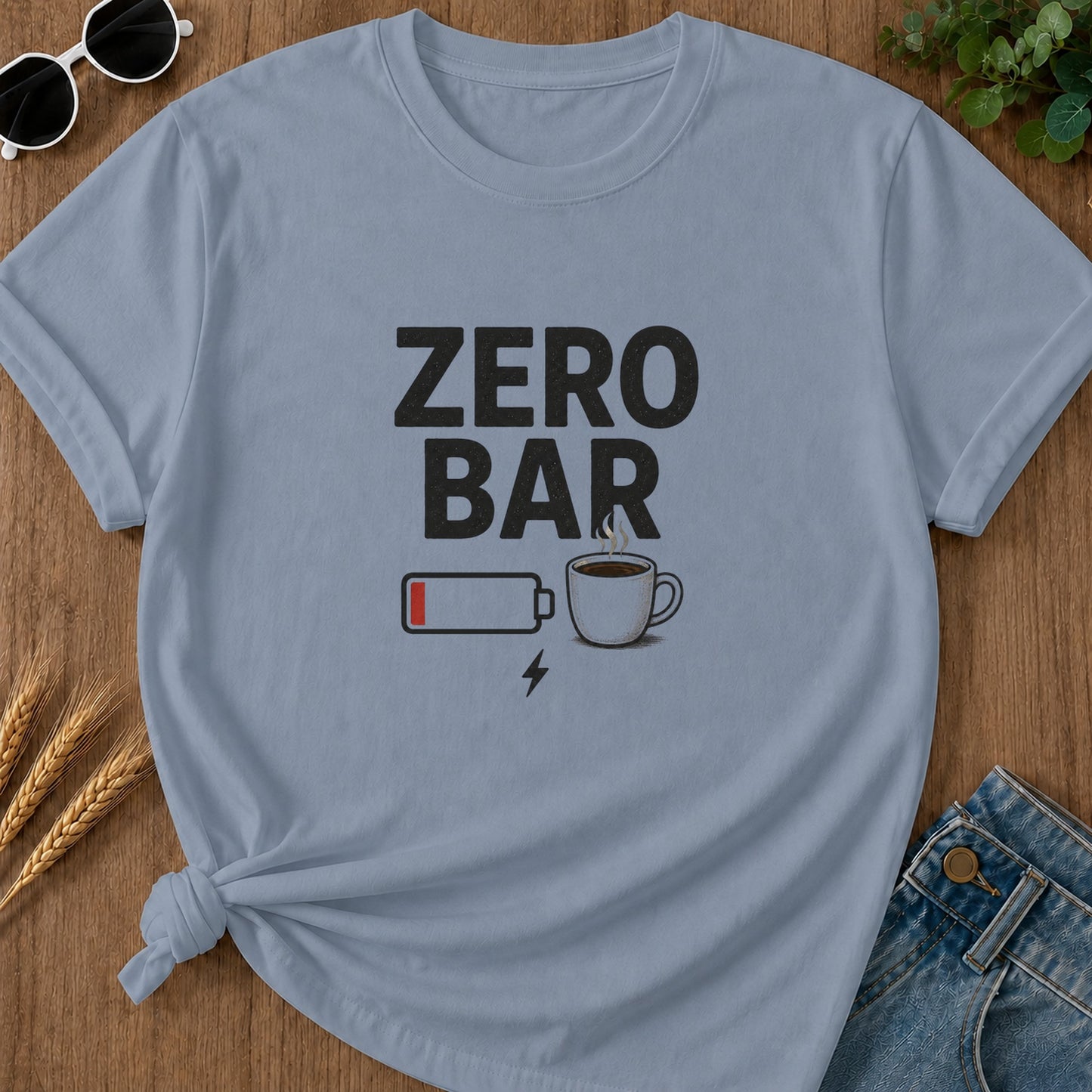 Zero Bar T-Shirt - Blue Jean
